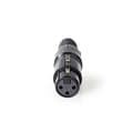 Pikkukuva 2 / 4: XLR-liitin | Suora | Naaras | Niklattu | Juottaminen | Kaapelin läpitulomitta: 5.0 mm | Metalli | Musta | 1 kpl | Muovipussi