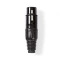 Pikkukuva 1 / 4: XLR-liitin | Suora | Naaras | Niklattu | Juottaminen | Kaapelin läpitulomitta: 5.0 mm | Metalli | Musta | 1 kpl | Muovipussi