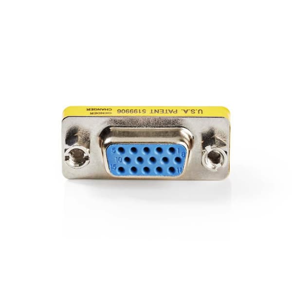 VGA-adapter | VGA Hun | VGA Hun | Nikkelplateret | Lige | Metal | Metal | Plastikpose