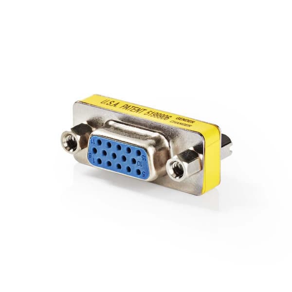 VGA-adapter | VGA Hun | VGA Hun | Nikkelplateret | Lige | Metal | Metal | Plastikpose