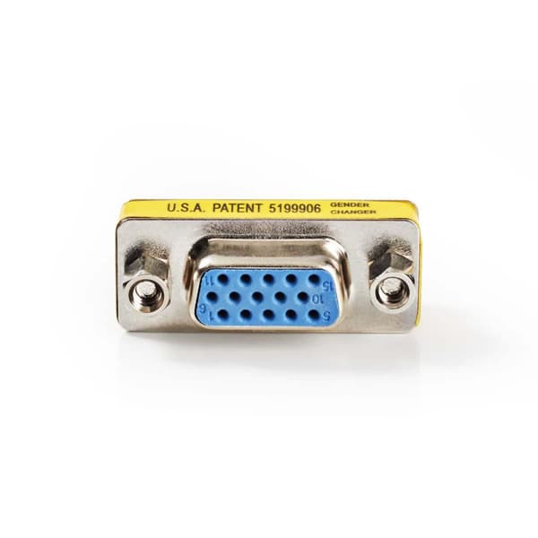 VGA-adapter | VGA Hun | VGA Hun | Nikkelplateret | Lige | Metal | Metal | Plastikpose