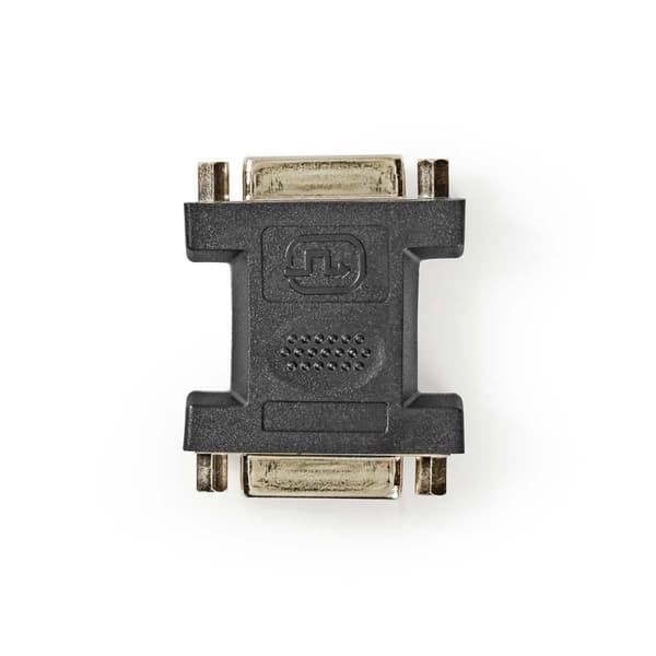 DVI-adapter | DVI-I 24+5-Pins Hun | DVI-I 24+5-Pins Hun | Nikkelplateret | Lige | PVC | Sort | Plastikpose