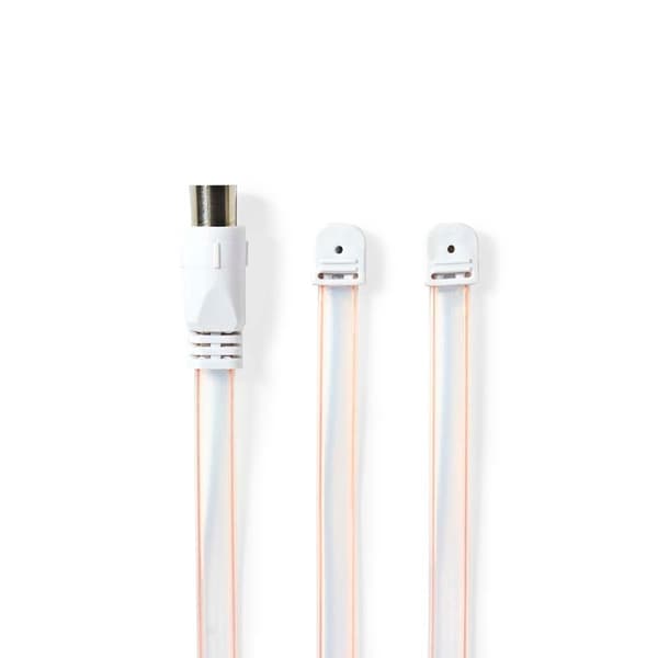 Coax Cable | IEC (Coax) Han | IEC (Coax) Han | Nikkel belagt | 50 Ohm | Unshielded | 1.90 m | Flatt | PVC | Hvit | Konvolutt