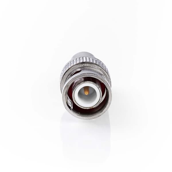 BNC Adapter | BNC Hane | RCA Hona | Nickelplaterad | 50 Ohm | Rak | Metall | Silver | 10 st. | Kuvert