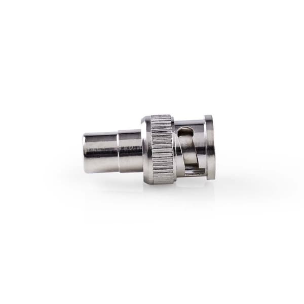 BNC Adapter | BNC Han | RCA Hunn | Nikkel belagt | 50 Ohm | Rett | Metall | Sølv | 10 stk. | Konvolutt