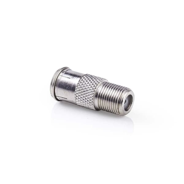 Satellit & Antenne adapter | F Han Quick | F Hun | Nikkelplateret | 75 Ohm | Lige | Metal | Sølv | 10 stk. | Konvolut