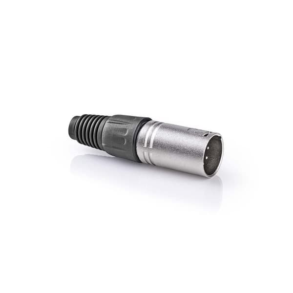 XLR-stik | Lige | Han | Nikkelplateret | Beskyttelses cover | Kabeldiameter: 7.0 mm | Metal | Sølv | 10 stk. | Plastikpose