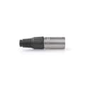 Miniatyrbillede 1 af 5: XLR-stik | Lige | Han | Nikkelplateret | Beskyttelses cover | Kabeldiameter: 7.0 mm | Metal | Sølv | 10 stk. | Plastikpose