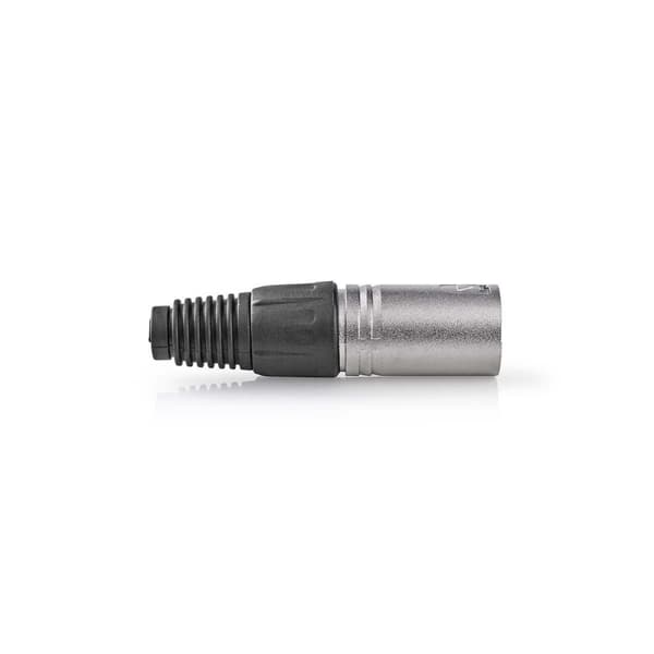 XLR-stik | Lige | Han | Nikkelplateret | Beskyttelses cover | Kabeldiameter: 7.0 mm | Metal | Sølv | 10 stk. | Plastikpose