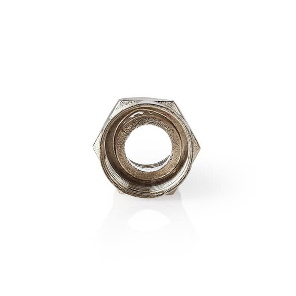 F-Connector | Lige | Han | Nikkelplateret | 75 Ohm | Slå til | Kabeldiameter: 7.5 mm | Zinc Alloy | Sølv | 25 stk. | Plastikpose