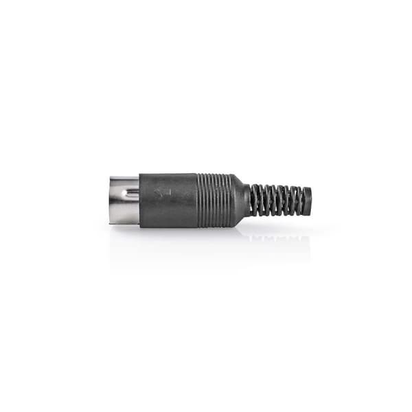DIN-kontakt | Rak | Hane | Nickelplaterad | Twist-On | Kabel input diameter: 6.0 mm | PVC | Svart | 25 st. | Plastpåse