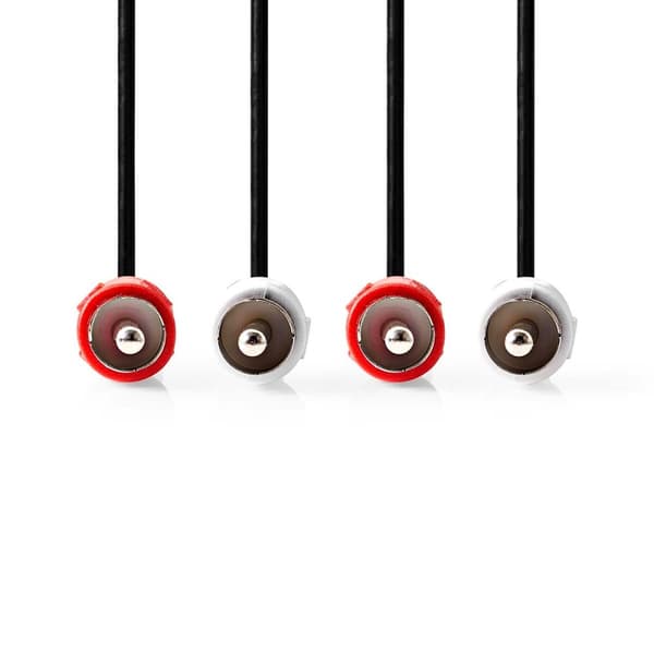 Stereo Audio kabel | 2x RCA Hanstik | 2x RCA Hanstik | Nikkelplateret | 1.50 m | Runde | Sort | Box