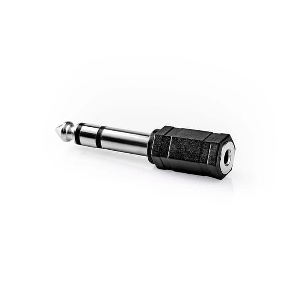 Stereo Audio Adapter | 6.35 mm Han | 3.5 mm Hun | Nikkel belagt | Rett | ABS | Sort | 1 stk. | Boks