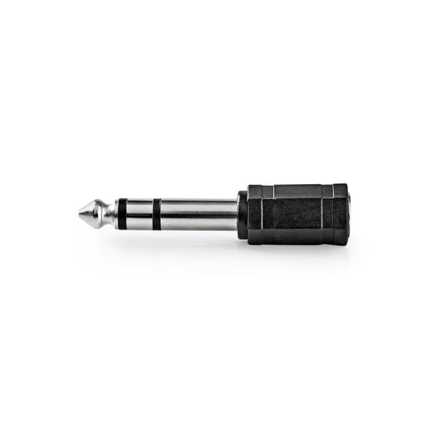Stereo Audio Adapter | 6.35 mm Han | 3.5 mm Hun | Nikkel belagt | Rett | ABS | Sort | 1 stk. | Boks