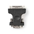 Miniatyrbild 1 av 4: VGA-adapter | VGA Hane | DVI-I 24+5-Pin Hona | Nickelplaterad | Rak | ABS / Metall | Svart | Blister