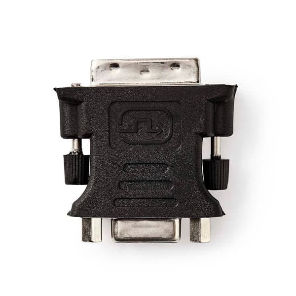 DVI-adapter | DVI-I 24+5-Pin Han | VGA Hun 15p | Nikkel belagt | Rett | PVC | Sort | Boks