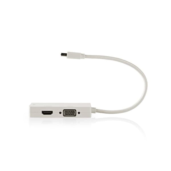 Mini DisplayPort kabel | DisplayPort 1.2 | Mini DisplayPort han | DVI-D 24+1-Pins Hun / HDMI™ Input / VGA Hun | 21.6 Gbps | Nikkelplateret | 0.20 m |