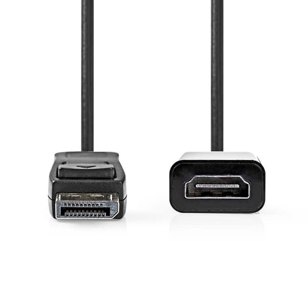 Displayport-kabel | DisplayPort Hane | HDMI™ Utgång | 4K@30Hz | Nickelplaterad | 0.20 m | Rund | PVC | Svart | Låda