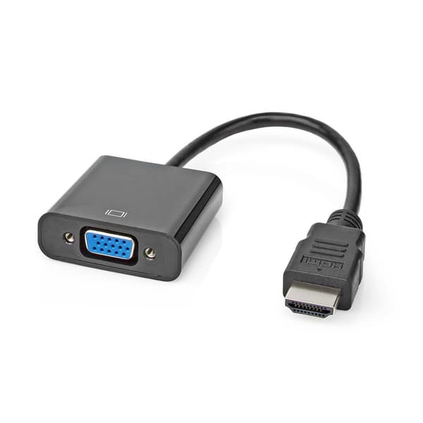 VGA-adapter | HDMI ™ -kontakt | VGA Hun 15p / 3.5 mm Hun | Nikkel belagt | Rett | PVC | Sort | Boks