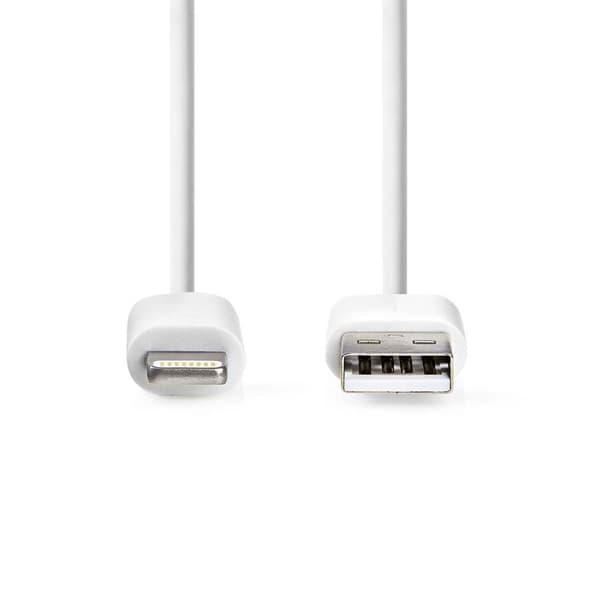 Lightning Kaapeli | USB 2.0 | Apple Lightning 8-Pin | USB-A Uros | 480 Mbps | Niklattu | 2.00 m | Pyöreä | PVC | Valkoinen | Laatikko