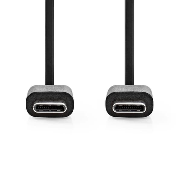 USB-kabel | USB 2.0 | USB-C™ Hane | USB-C™ Hane | 60 W | 480 Mbps | Nickelplaterad | 1.00 m | Rund | PVC | Svart | Låda