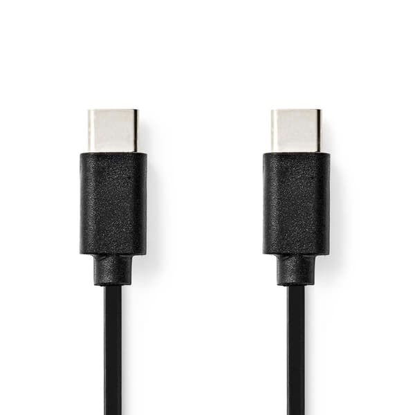 USB-kabel | USB 2.0 | USB-C™ Hane | USB-C™ Hane | 60 W | 480 Mbps | Nickelplaterad | 1.00 m | Rund | PVC | Svart | Låda