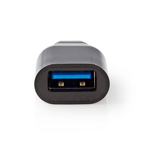 USB-C™ Adapter | USB 3.2 Gen 1 | USB-C™ Han | USB-A Hun | 5 Gbps | Runde | Nikkelplateret | Sort | Box