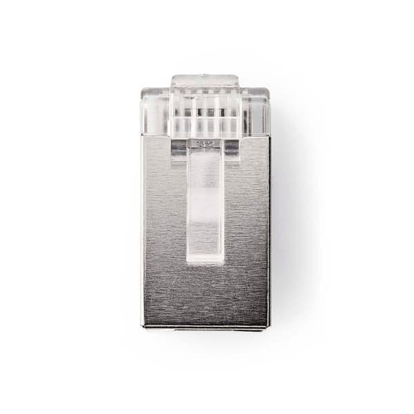 RJ45-kontakt | Hane | Solid STP CAT6 | Rak | Guldplaterad | 10 st. | PVC | Transparent | Låda