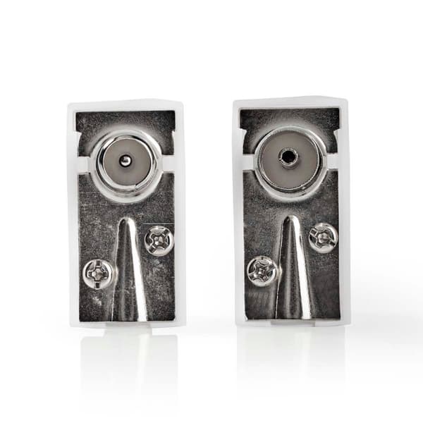 IEC (coax) | Vinklat | Hane / Hona | Nickelplaterad | 75 Ohm | Skruva | Kabel input diameter: 7.0 mm | Metall / PVC | Vit | 2 st. | Låda