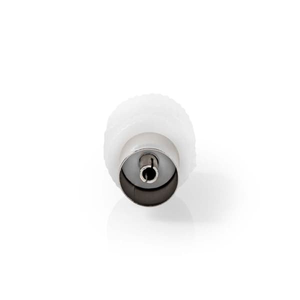 IEC (coax) | Rak | Hane / Hona | Nickelplaterad | 75 Ohm | Skruva | Kabel input diameter: 7.0 mm | Metall / PVC | Vit | 2 st. | Låda