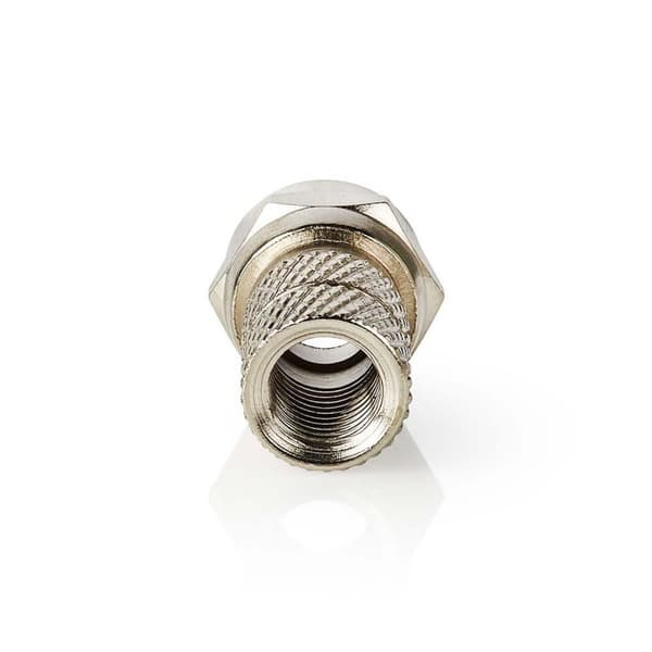 F-Connector | Lige | Han | Nikkelplateret | 75 Ohm | Slå til | Kabeldiameter: 5.5 mm | Zinc Alloy | Sølv | 5 stk. | Box