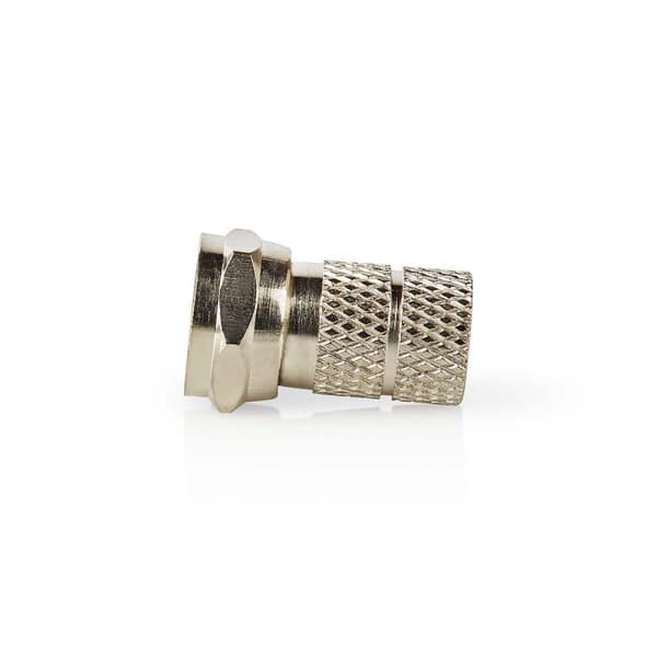 F-Connector | Lige | Han | Nikkelplateret | 75 Ohm | Slå til | Kabeldiameter: 5.5 mm | Zinc Alloy | Sølv | 5 stk. | Box