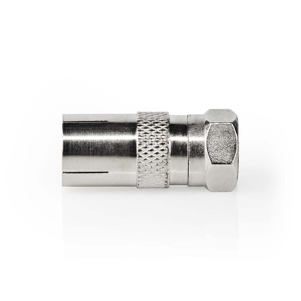 Satelliitti- ja antenni-sovitin | F uros | IEC (Coax) Naaras | Niklattu | 75 Ohm | Suora | Metalli | Hopea | 1 kpl | Laatikko
