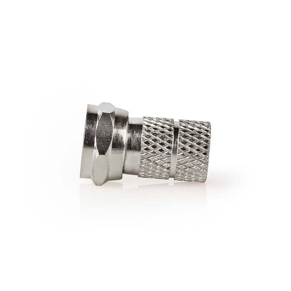 F-Connector | Lige | Han | Nikkelplateret | 75 Ohm | Slå til | Kabeldiameter: 7.0 mm | Zinc Alloy | Sølv | 5 stk. | Box