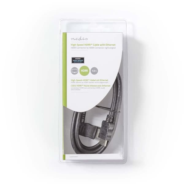 High Speed HDMI ™ kabel med Ethernet | HDMI™ Kontakt | HDMI™ Kontakt | 4K@30Hz | 10.2 Gbps | 1.50 m | Rund | PVC | Svart | Blister