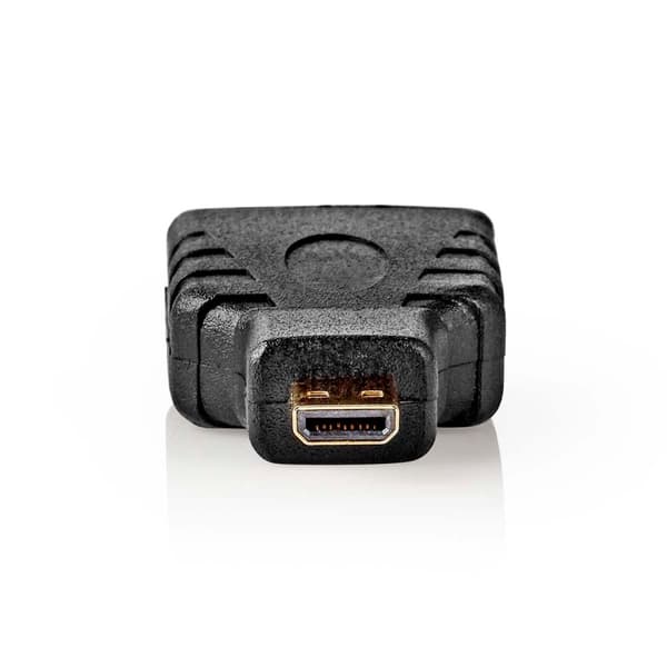 HDMI™ Adapter | HDMI ™ mikrokontakt | HDMI™ Output | Gull belagt | Rett | ABS | Sort | 1 stk. | Boks
