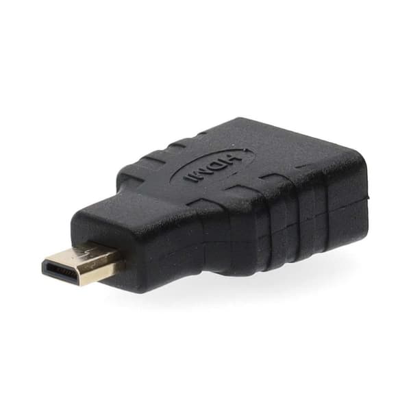 HDMI™ Adapter | HDMI ™ mikrokontakt | HDMI™ Output | Gull belagt | Rett | ABS | Sort | 1 stk. | Boks