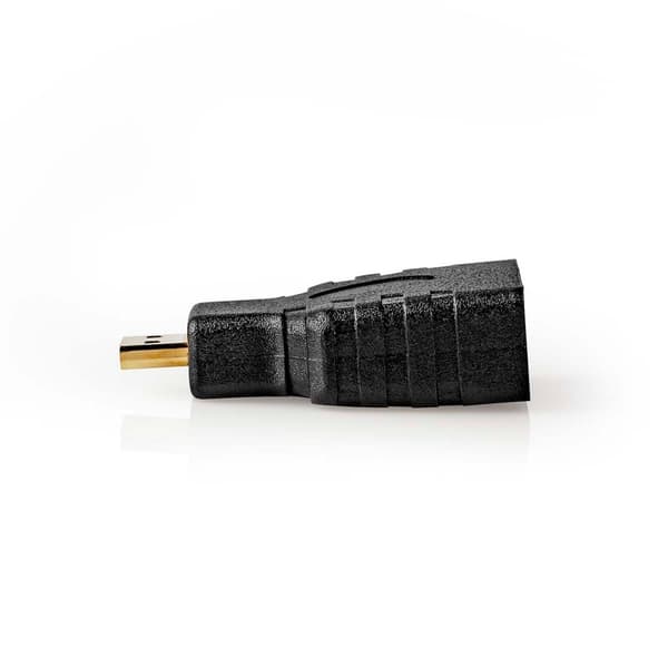 HDMI™ Adapter | HDMI ™ mikrokontakt | HDMI™ Output | Gull belagt | Rett | ABS | Sort | 1 stk. | Boks