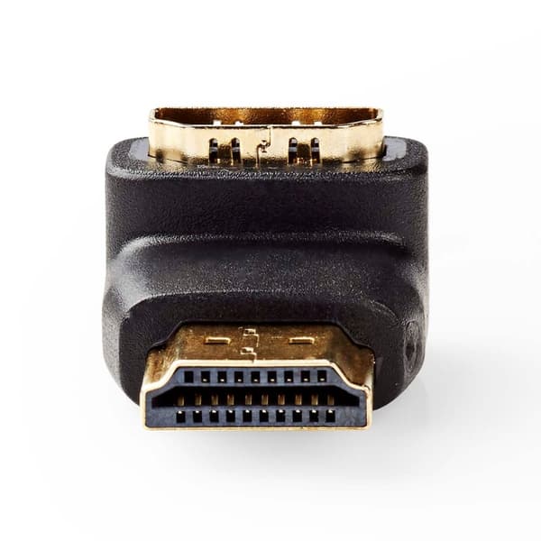HDMI™ Adapter | HDMI™ Stik | HDMI ™ -udgang | Guldplateret | Vinkel 90° | ABS | Sort | 1 stk. | Box