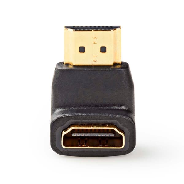 HDMI™ Adapter | HDMI™ Stik | HDMI ™ -udgang | Guldplateret | Vinkel 90° | ABS | Sort | 1 stk. | Box