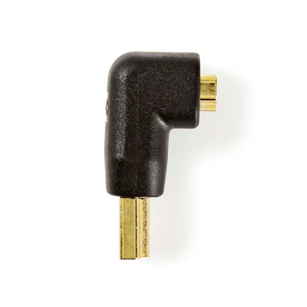 HDMI™ Adapter | HDMI™ Stik | HDMI ™ -udgang | Guldplateret | Vinkel 90° | ABS | Sort | 1 stk. | Box