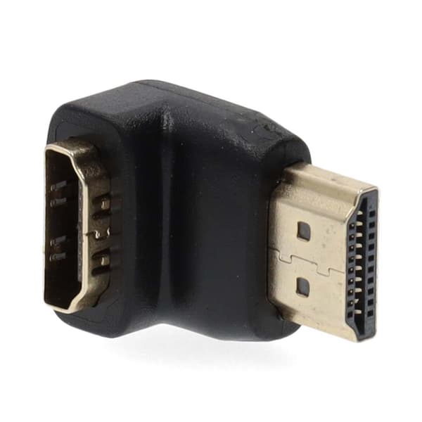 HDMI™ Adapter | HDMI™ Stik | HDMI ™ -udgang | Guldplateret | Vinkel 90° | ABS | Sort | 1 stk. | Box