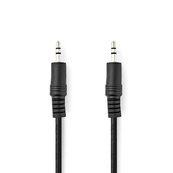 Stereoäänikaapeli | 3.5 mm uros | 3.5 mm uros | Niklattu | 10.0 m | Pyöreä | Musta | Blister