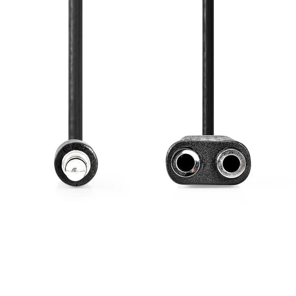 Stereo lydkabel | 3.5 mm Han | 2 stk. 3.5 mm, hunn | Nikkel belagt | 0.20 m | Rund | Boks