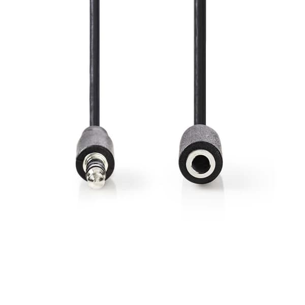 Stereo Audio kabel | 3.5 mm Hanstik | 3.5 mm Hunstik | Nikkelplateret | 2.00 m | Runde | Sort | Box