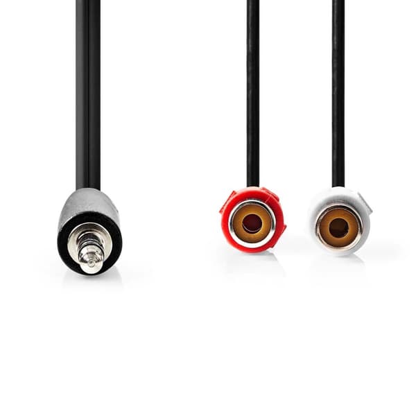 Stereoljudkabel | 3.5 mm Hane | 2x RCA Hona | Nickelplaterad | 0.20 m | Rund | Låda