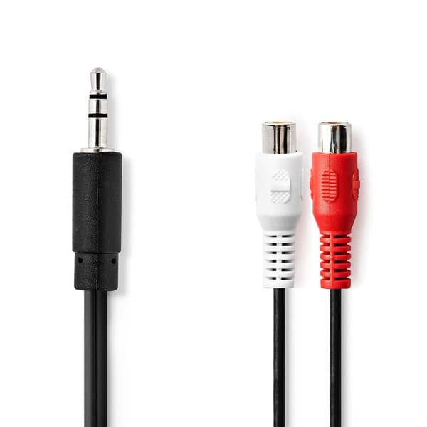Stereoljudkabel | 3.5 mm Hane | 2x RCA Hona | Nickelplaterad | 0.20 m | Rund | Låda