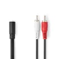 Pikkukuva 1 / 3: Stereoäänikaapeli | 2x RCA uros | 3.5 mm naaras | Niklattu | 0.20 m | Pyöreä | Laatikko