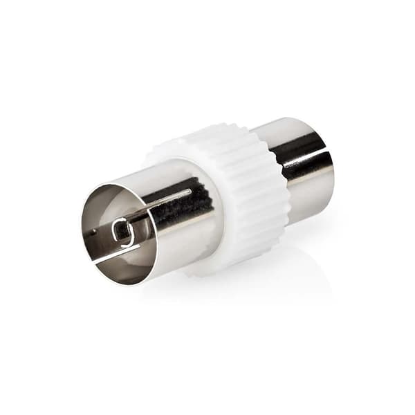 Satellit & Antenne adapter | IEC (Coax) Hun | IEC (Coax) Hun | Nikkelplateret | 75 Ohm | Lige | Metal / Plastik | Hvid | 1 stk. | Konvolut