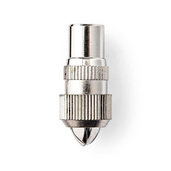 IEC (Coax) Stik | Lige | Hun | Nikkelplateret | 75 Ohm | Skru | Kabeldiameter: 7.0 mm | Metal | Sølv | 2 stk. | Konvolut